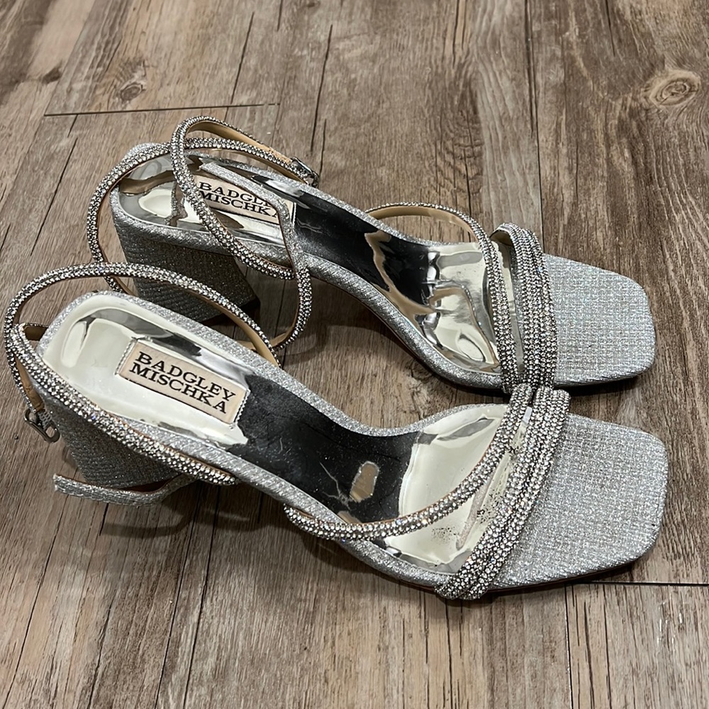 Badgley Mischka Sliver Block Heels